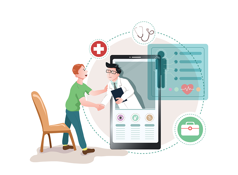 ویزیت و مشاوره آنلاین بیمار با پزشک از طریق تلفن همراه